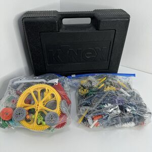 K'NEX Plastic Storage Container Box Carrying Case Bundle + Knex Pieces HUGE LOT